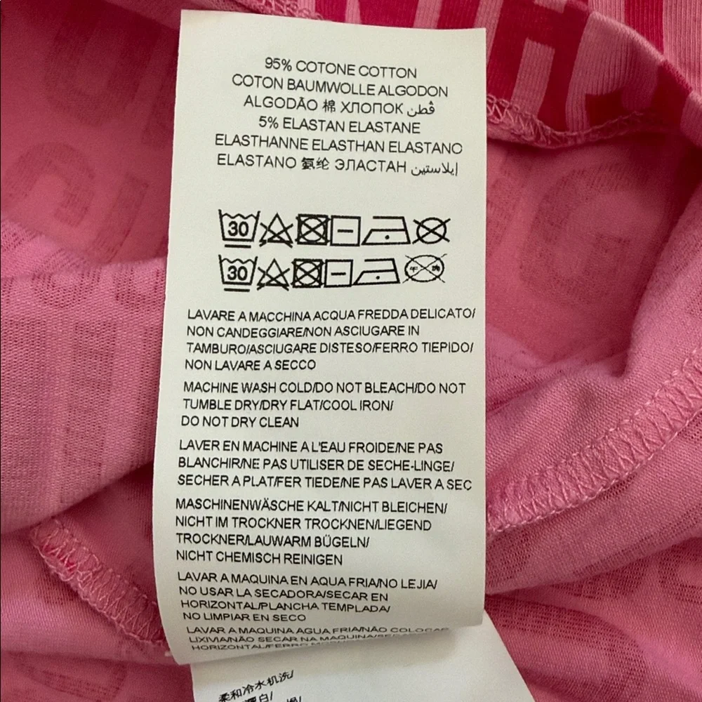 Moschino Teen | 2020 Teddy Bear Allover Logo Drop Waist High Low Dress Pink 14 - Picture 9 of 15